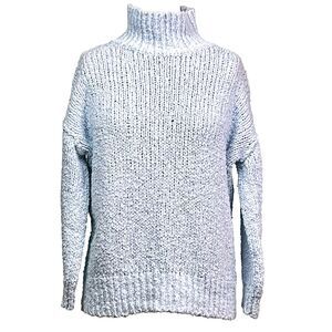 Slouchy Pullover Sweater Anthropologie The Need-It Mock Neck Ice Blue XSP
